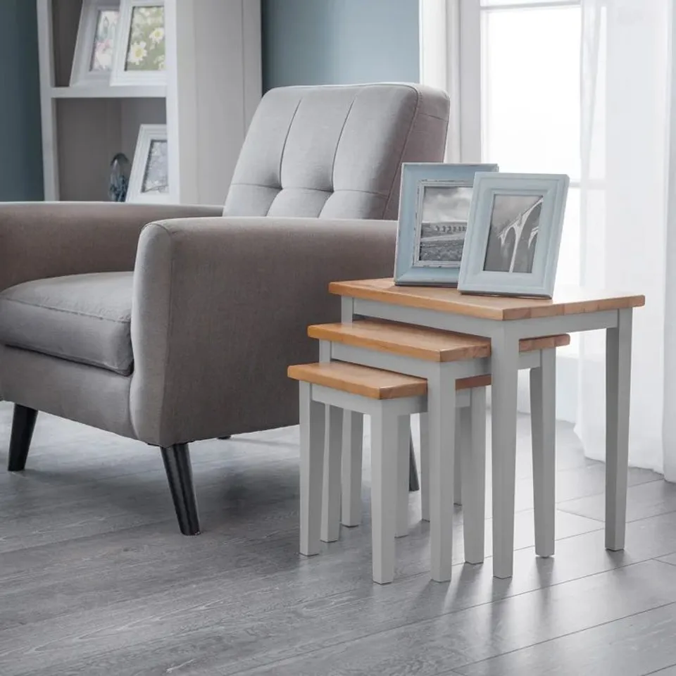 BOXED ELVINA 3 PIECE NEST OF TABLES OAK/GREY