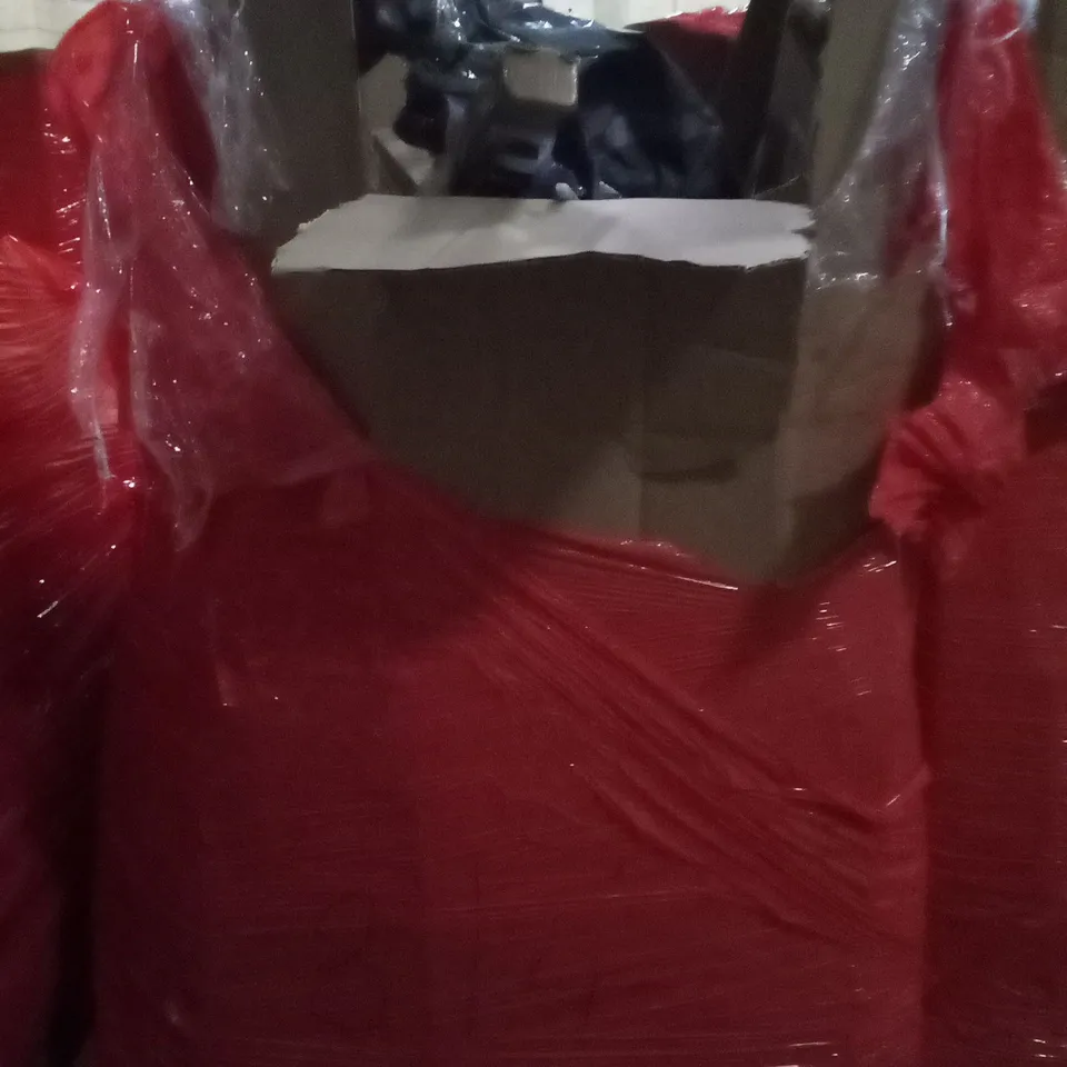 PALLET OF ASSORTED ITEMS INCLUDING IRONING BOARD, FULL LENGTH FLOOR MIRROR, PARASOL, BLACKOUT ROLLER BLINDS