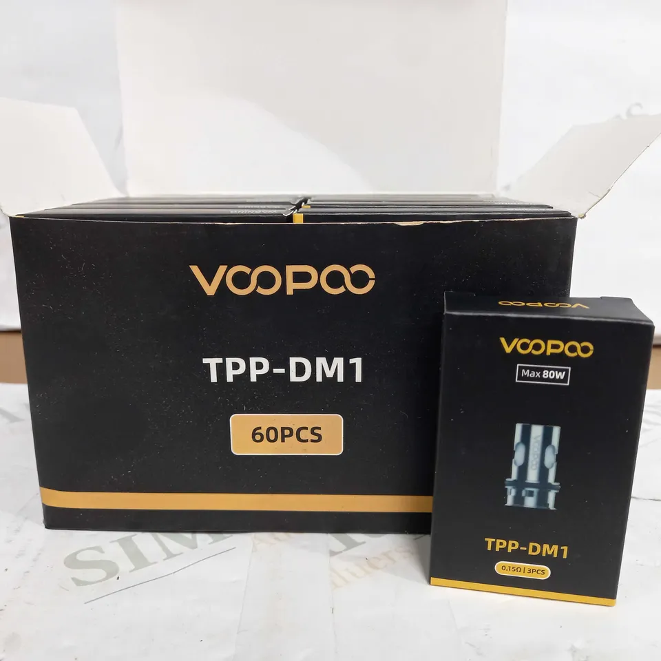 BOX OF APPROX 50 VOOPOO TPP-DM1 COILS- 60-80W