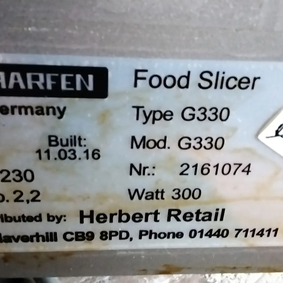 HERBERT G330 COMMERCIAL MEAT SLICER 