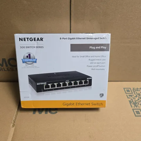 SEALED NETGEAR GS308 8-PORT GIGABIT ETHERNET UNMANAGED SWITCH – BOXED