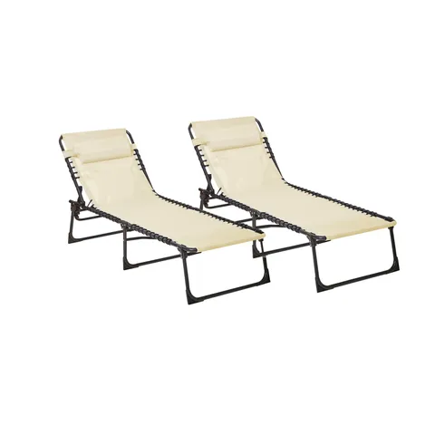 BOXED SET OF 2 NEO SUN LOUNGER IN BEIGE 