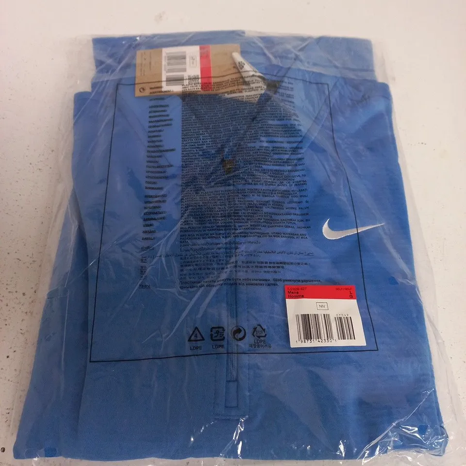 NIKE GOLF MENS ZIP FLEECE – BLUE, L