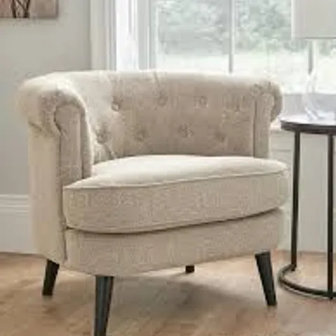 BOXED MARLEY FABRIC ACCENT CHAIR - STONE (1 BOX)