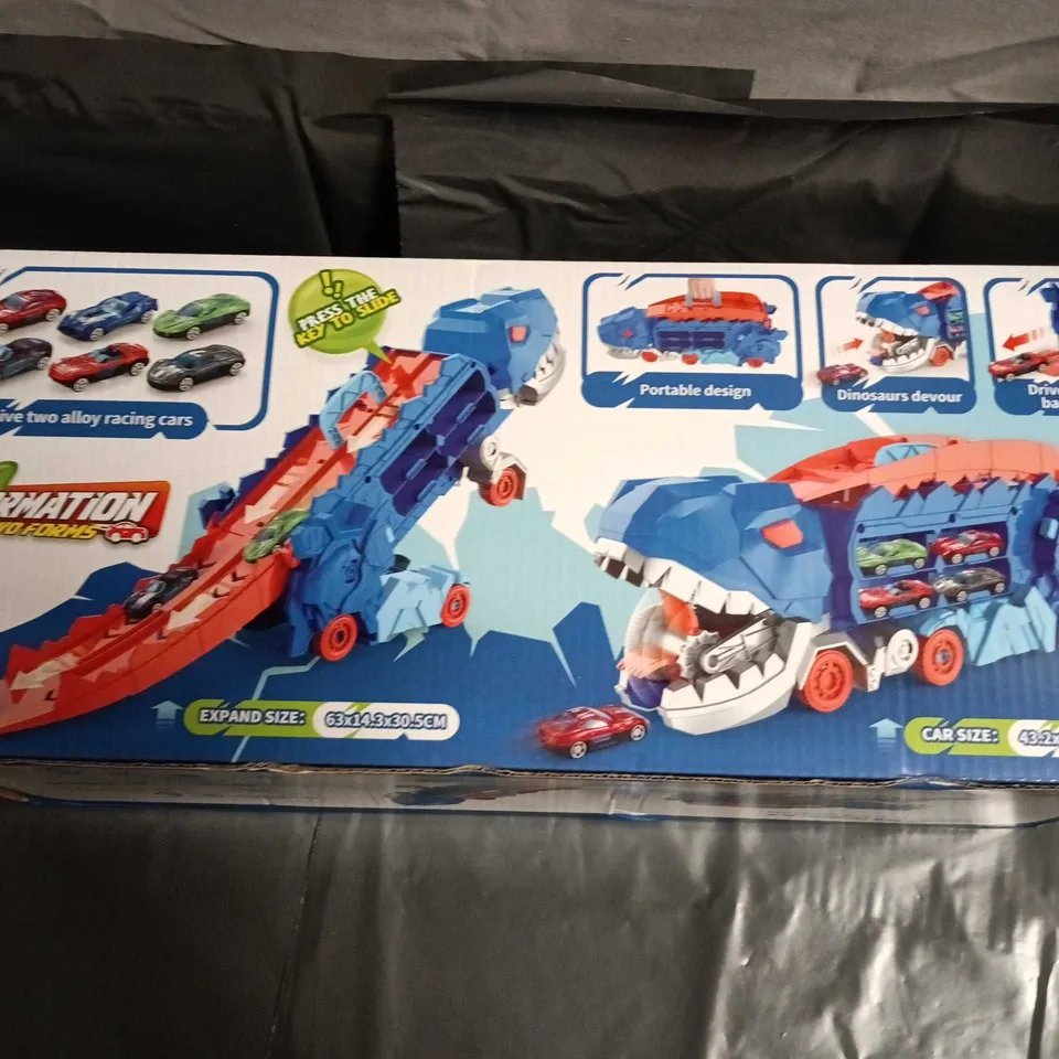 DINOSAUR DEFORMATION CARS PLAYSET – EXPANDABLE TRACK BOXED TOY