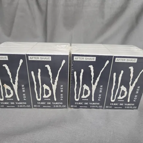 BOX OF APPROXIMATELY 40 X 60ML ULRIC DE VARENS FOR MEN AFTERSHAVE - COLLECTION ONLY 