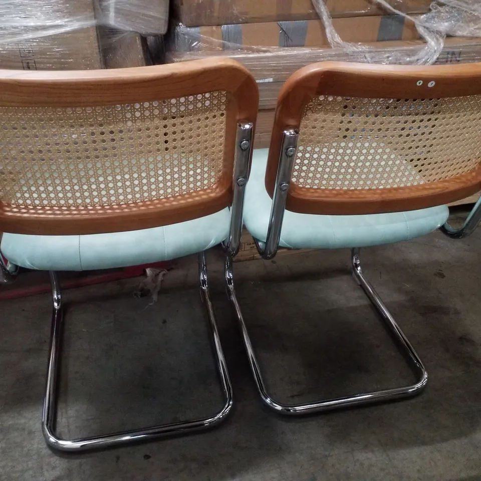 CRUMLEY UPHOLSTERED DINING CHAIR GREEN/SILVER LEGS