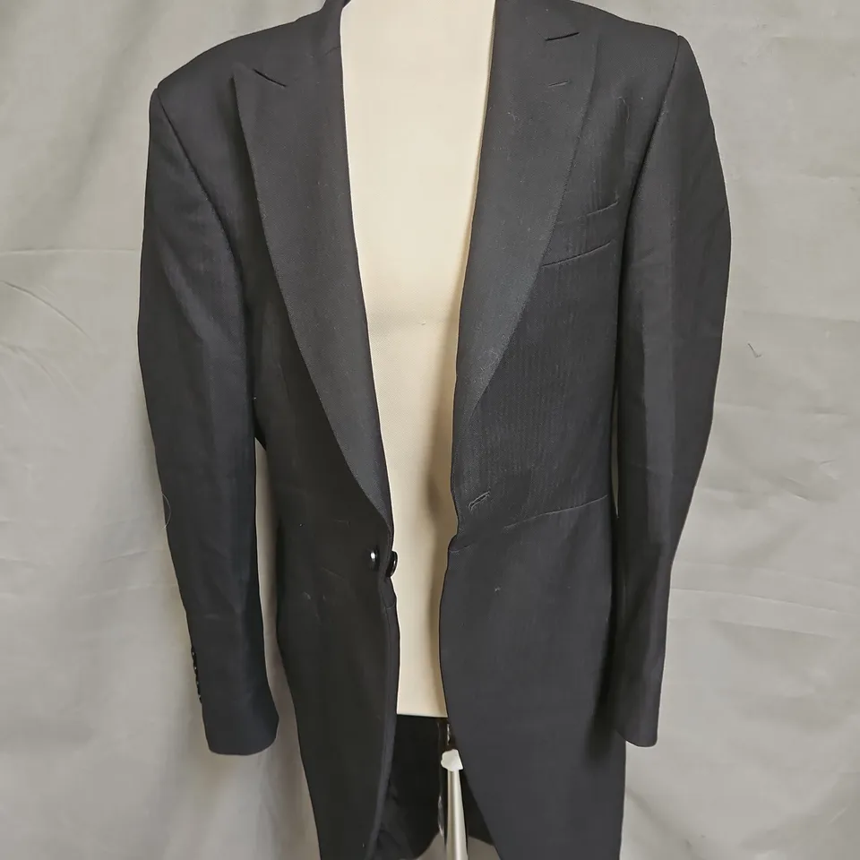 ALFRED BROWN LONG SUIT JACKET IN BLACK SIZE 36 L