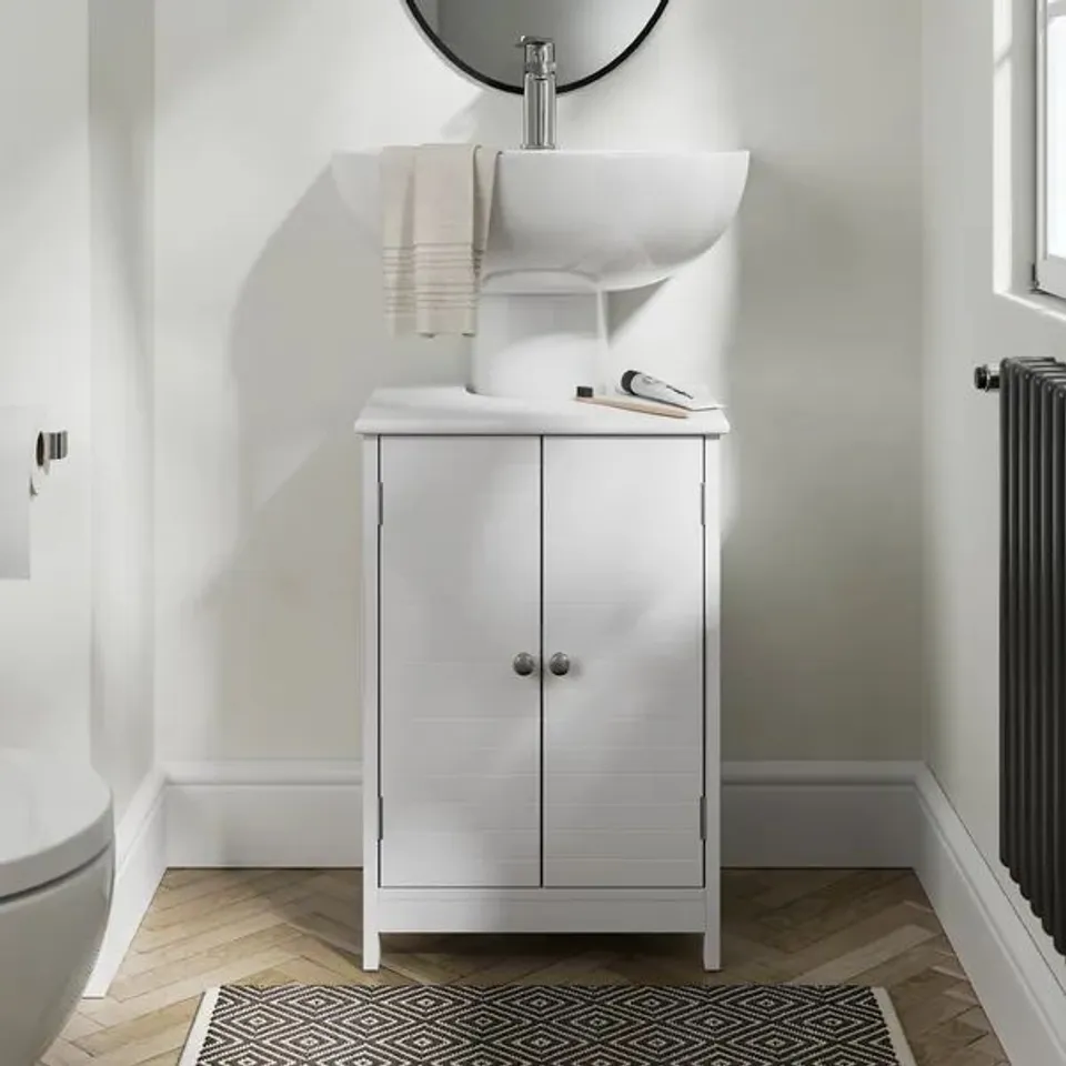 BOXED NAUTICAL COMPACT UNDER SINK UNIT, WHITE (1 BOX)
