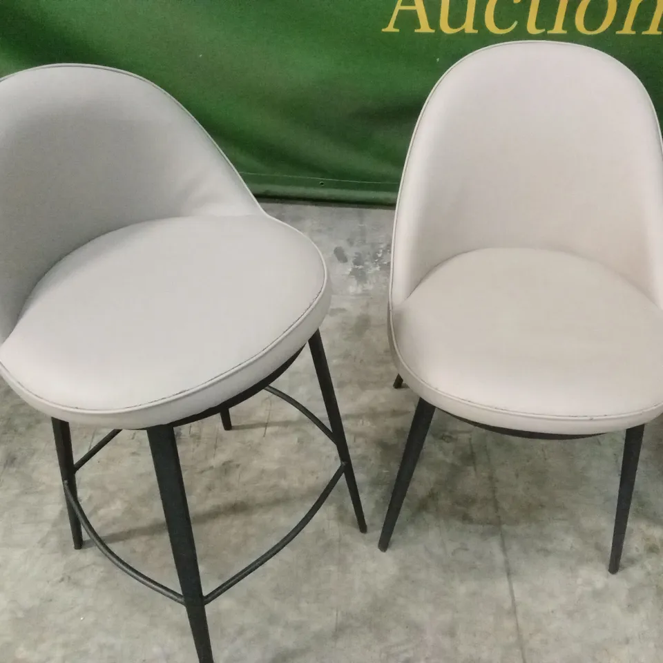 SET OF DESIGNER FAUX LEATHER CHAIRS // 4 x DINING CHAIRS AND 2 x BARSTOOLS