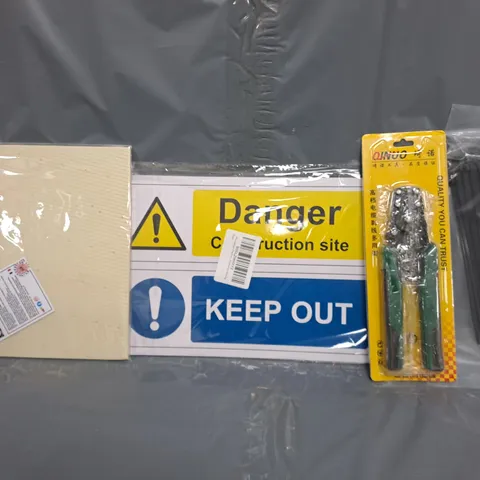 APPROXIMATELY 15 ASSORTED HOUSEHOLD ITEMS TO INCLUDE ZIP TIES, MODEL PLANE DISPLAY, ETC
