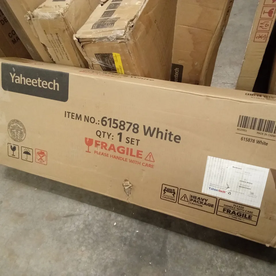 BOXED YAHEETECH BOOKCASE - WHITE (1 BOX)