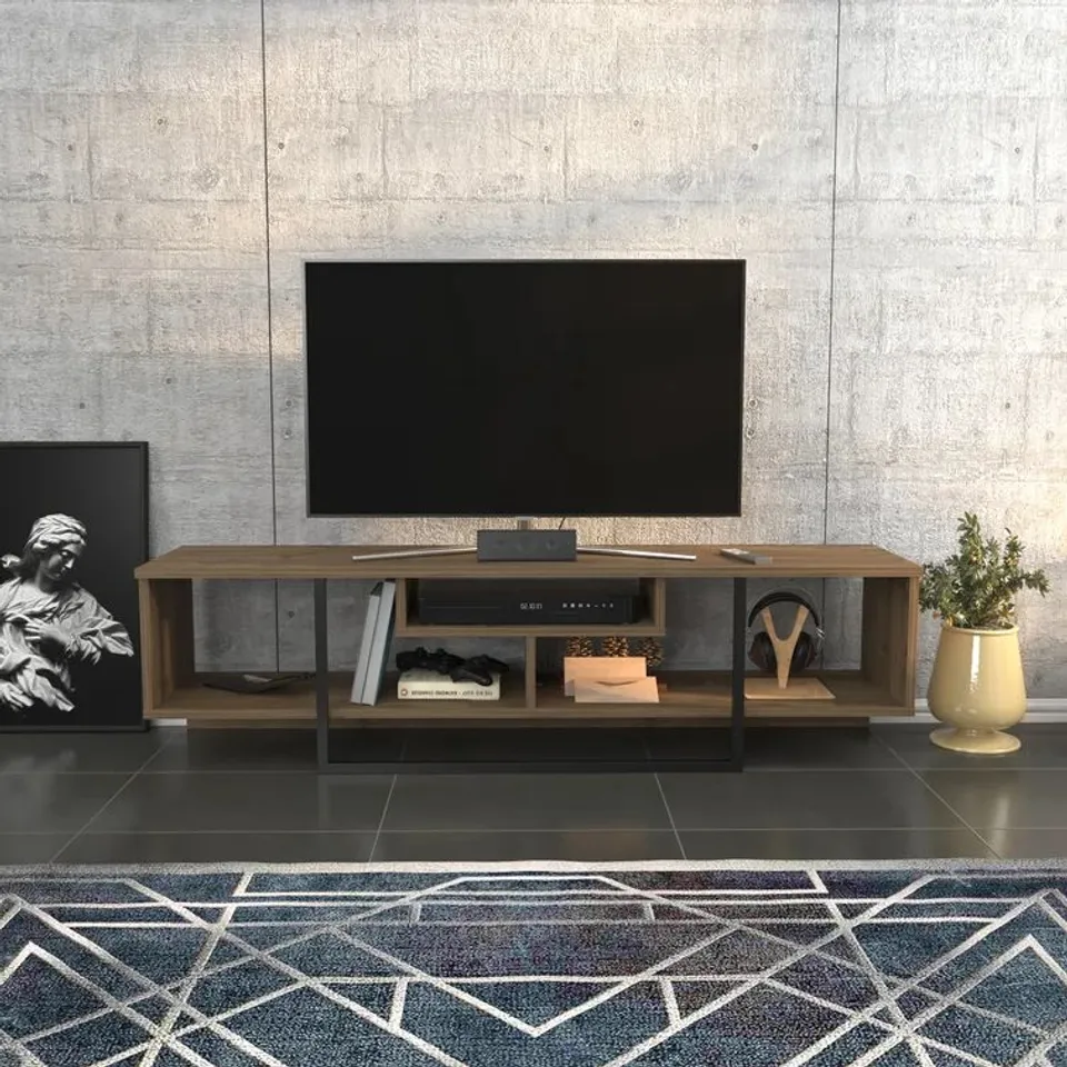 BOXED TV STAND FOR TVS UP TO 65" - WOODGRAIN 
