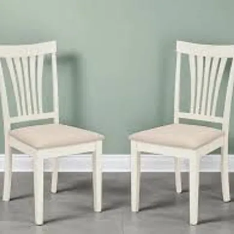 BOXED SET OF 2 JULIAN BOWEN STANMORE IVORY DINING CHAIRS (1 BOX)