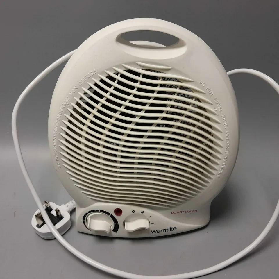 BOXED WARMLITE 2KW UPRIGHT FAN HEATER WITH ADJUSTABLE THERMOSTAT