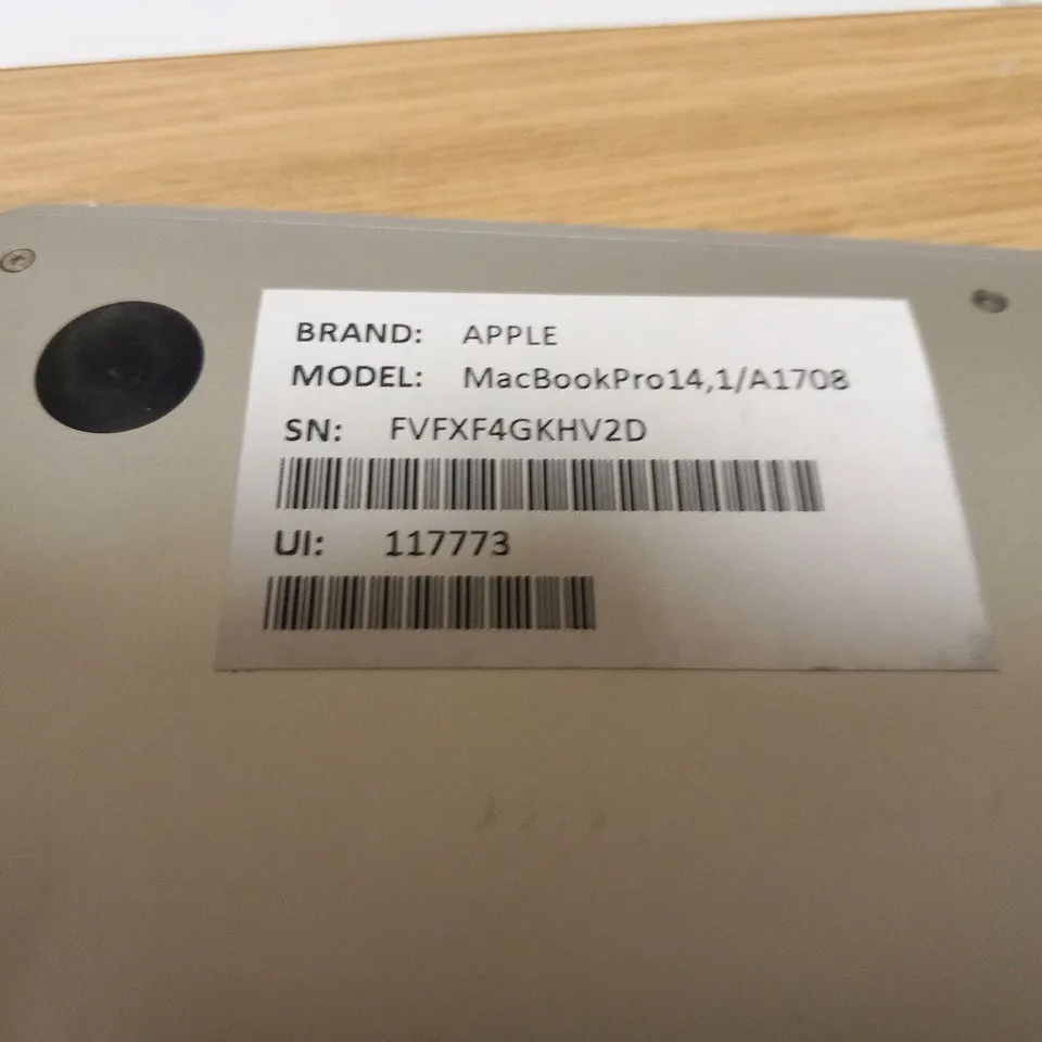 APPLE MACBOOK PRO (A1708 MID 2017)