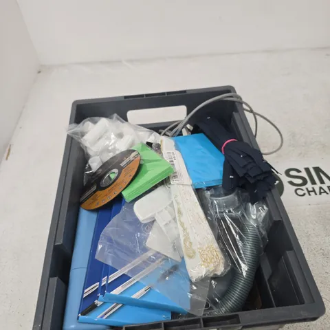 TOTE OF APPROXIMATELY 12 ASSORTED ITEMS TO INCLUDE: VEKA TAPE MEASURE