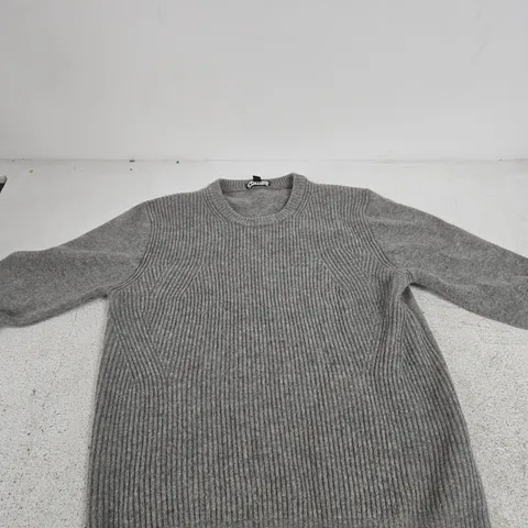 WHISTLES GREY RIBBED KNIT JUMPER – SIZE M