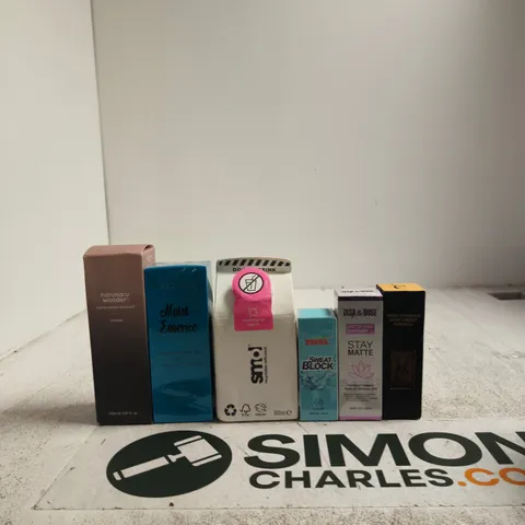 APPROXIMATELY 25 ASSORTED BEAUTY PRODUCTS INCLUDING VEE FOUNDATION, ISSA & DOSE MAKEUP PRIMER AND ZIKEL SWEAT BLOCK