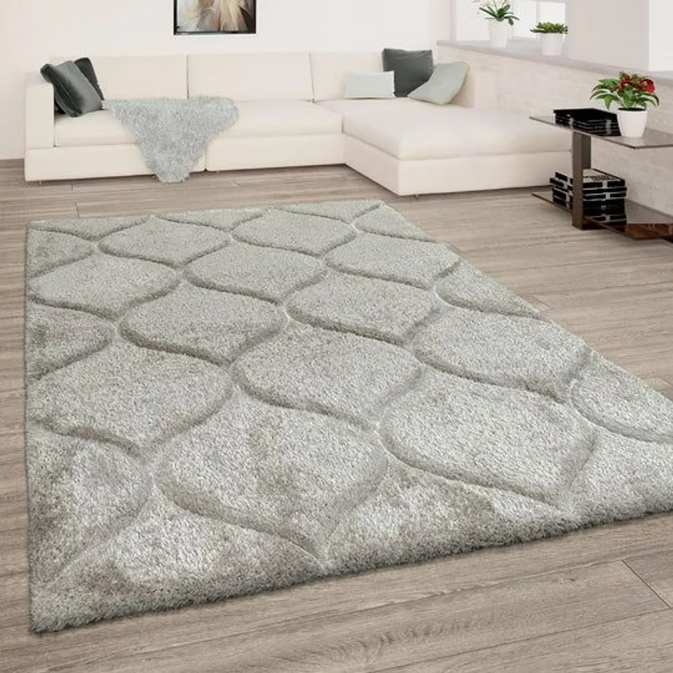 BRAND NEW BAGGED PACO PALMA AREA RUG - GREY // SIZE: 120 X 160cm