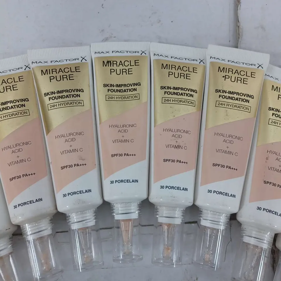 APPROXIMATELY 20 MAX FACTOR MIRACLE PURE SKIN IMPROVING FOUNDATIONS (30ml) - 30 PORCELAIN