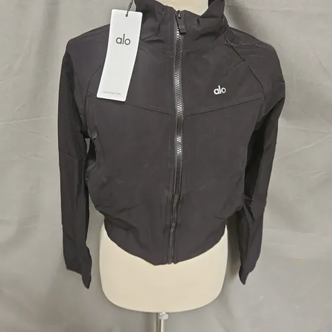 ALOYOGA CROPPED JACKET IN BLACK SIZE S