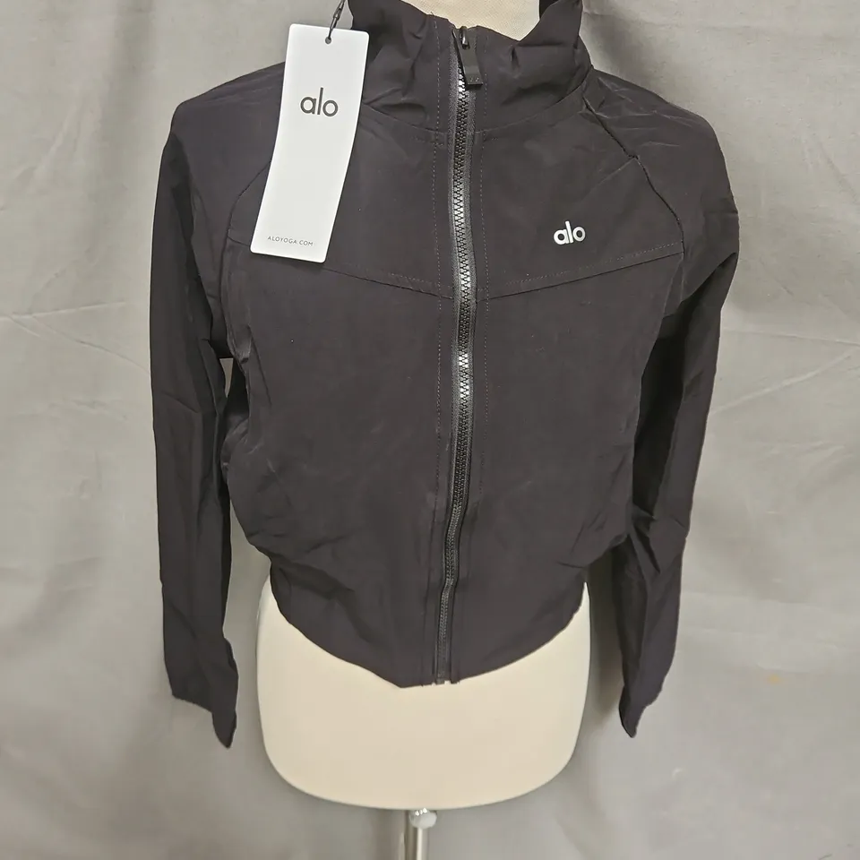ALOYOGA CROPPED JACKET IN BLACK SIZE S