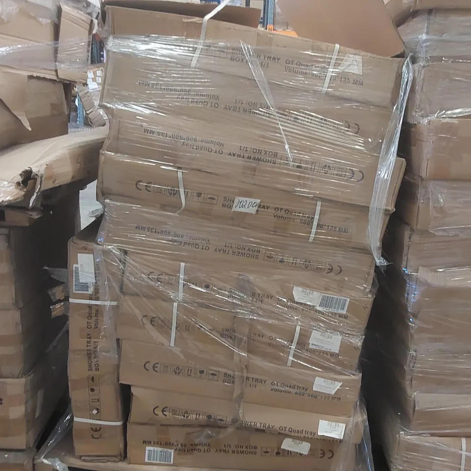PALLET CONTAINING APPROXIMATELY 11x BOXED SHOWER TRAYS