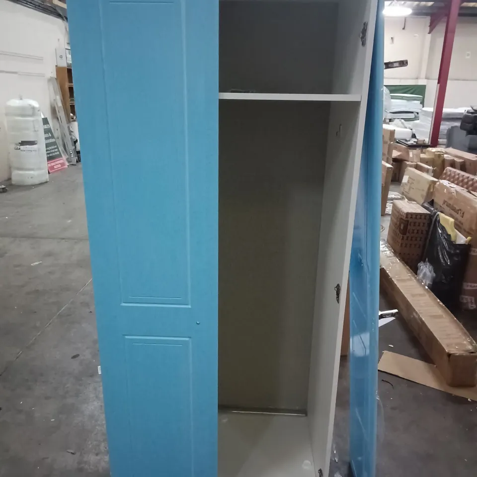 WINCHESTER WHITE/BLUE 2-DOOR WARDROBE 