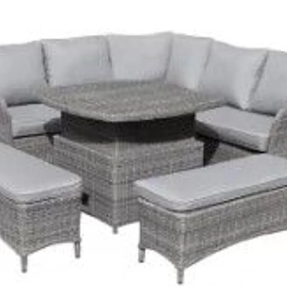 BOXED HAMILTON WICKER CORNER SET WITH LIFT UP TABLE 