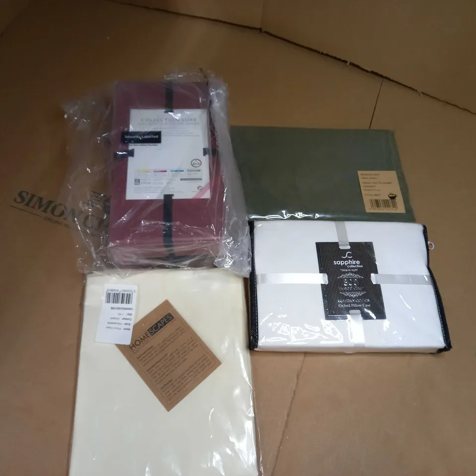 LOT OF APPROX 4 ASSORTED BEDDING ITEMS VARYING IN STYLE/SIZE/COLOUR TO INCLUDE: BED SHEET, PILLOW CASES