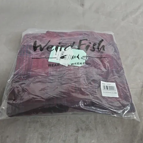 WEIRD FISH REENA 1/4 ZIP PRINTED MICRO FLEECE – AUBERGINE, UK 16