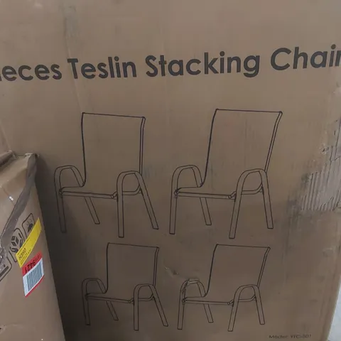 BOXED SET OF 4x TESLIN STACKING CHAIRS 