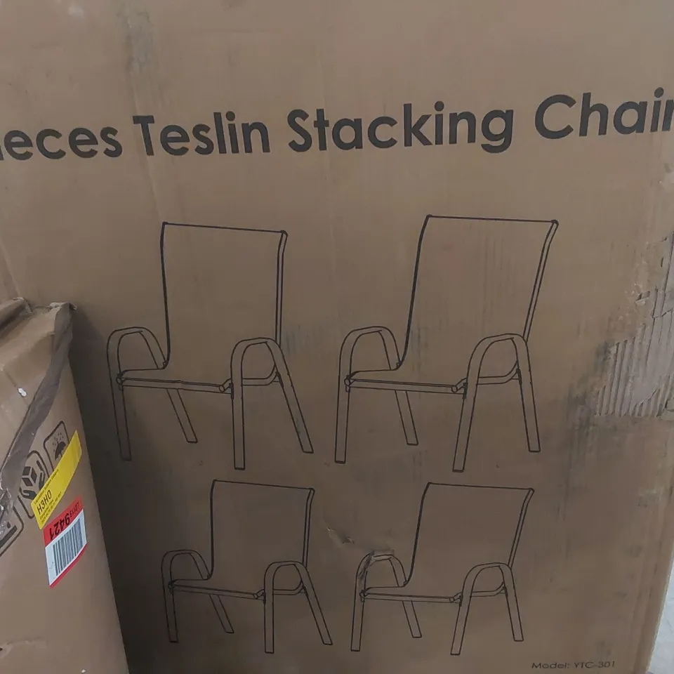 BOXED SET OF 4x TESLIN STACKING CHAIRS 