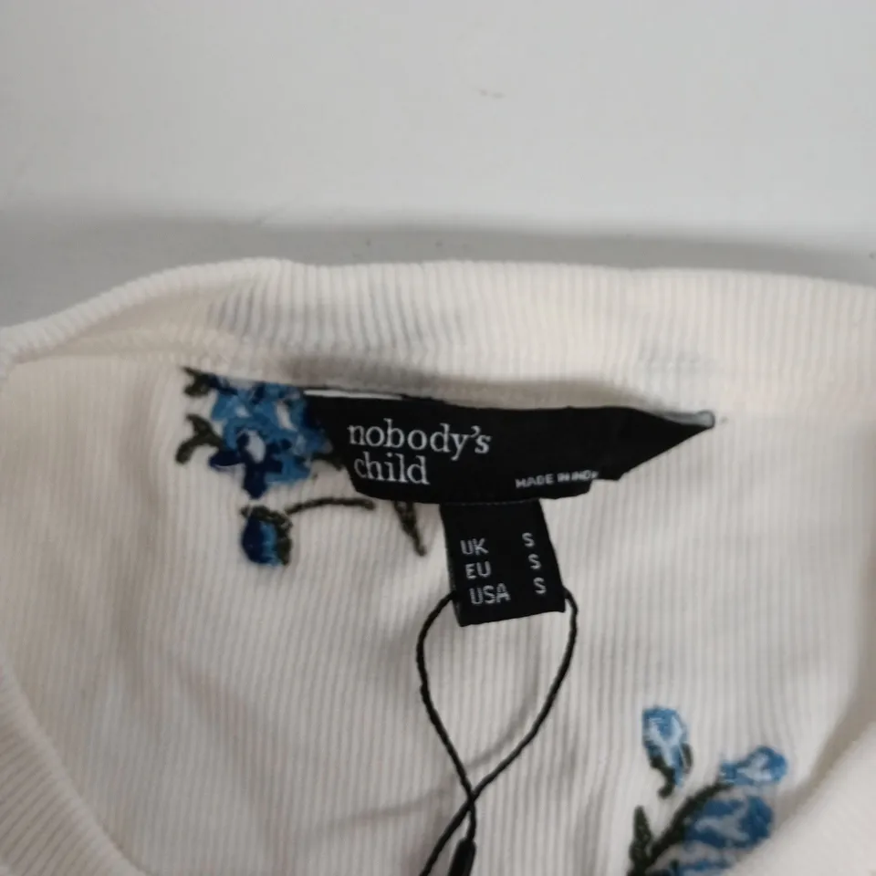 NOBODY'S CHILD WHITE FLORAL SLEEVELESS TOP – KID'S UK SIZE S