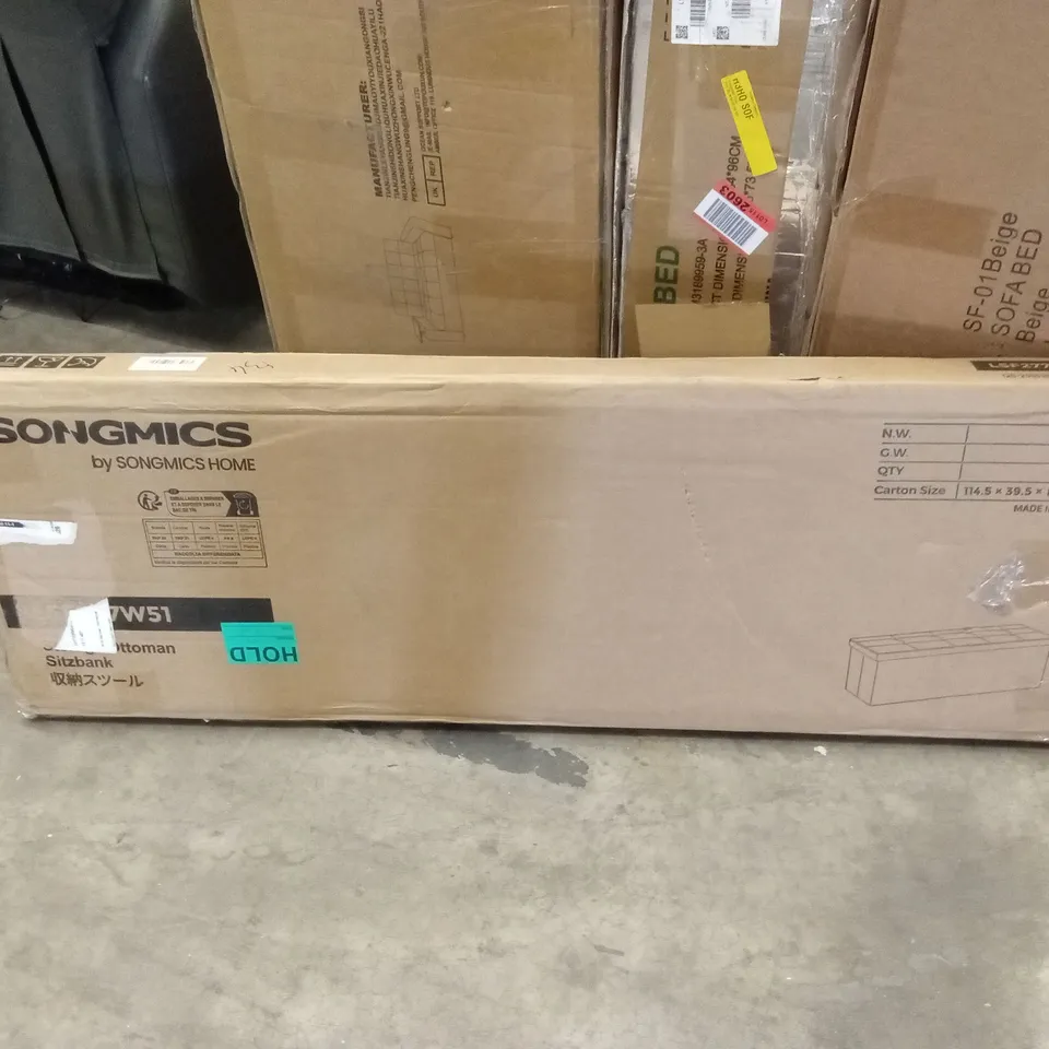BOXED SONGMICS STORAGE OTTOMAN - LSF277W51 (1 BOX)