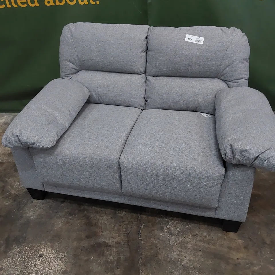 DESIGNER TWO SEATER SOFA GREY FABRIC 