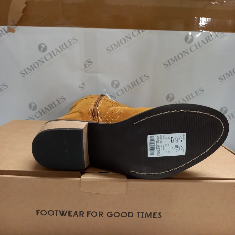 BOXED JOE BROWNS BRICK LANE SUEDE MIDI BOOTS - UK 6