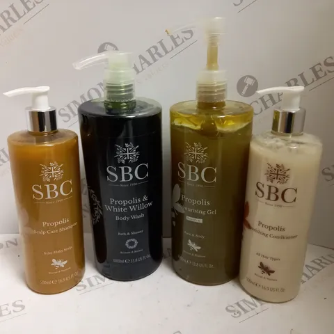4 SBC PRODUCTS TO INCLUDE BODY WASH, CONDITIONER, SHAMPOO, ETC