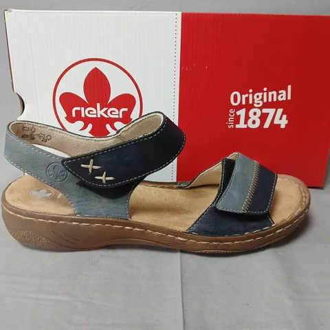 BOXED PAIR OF RIEKER ANTISTRESS SANDALS IN BLUE - UK 6