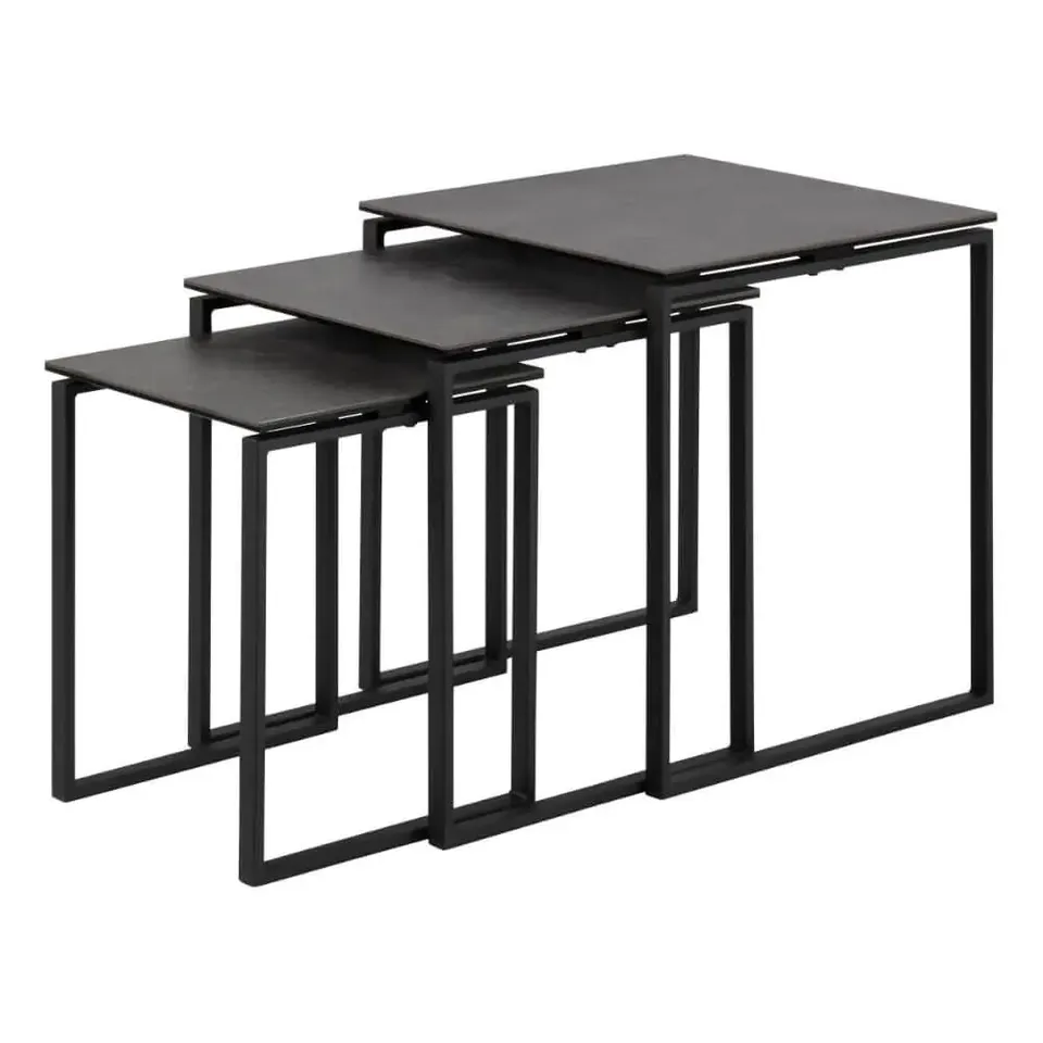 BOXED KALINA BLACK NEST OF TABLES