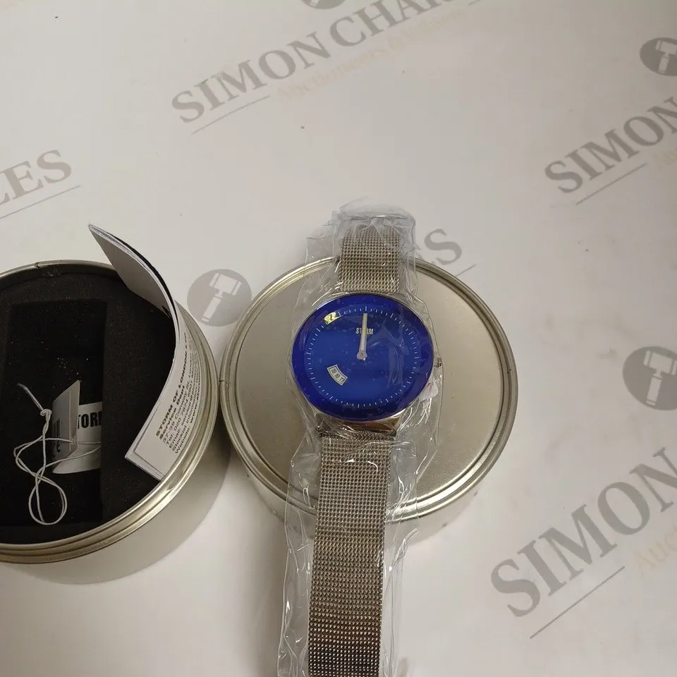 BOXED STORM SOTEC LAZER WATCH WITH MESH STRAP - BLUE & SILVER