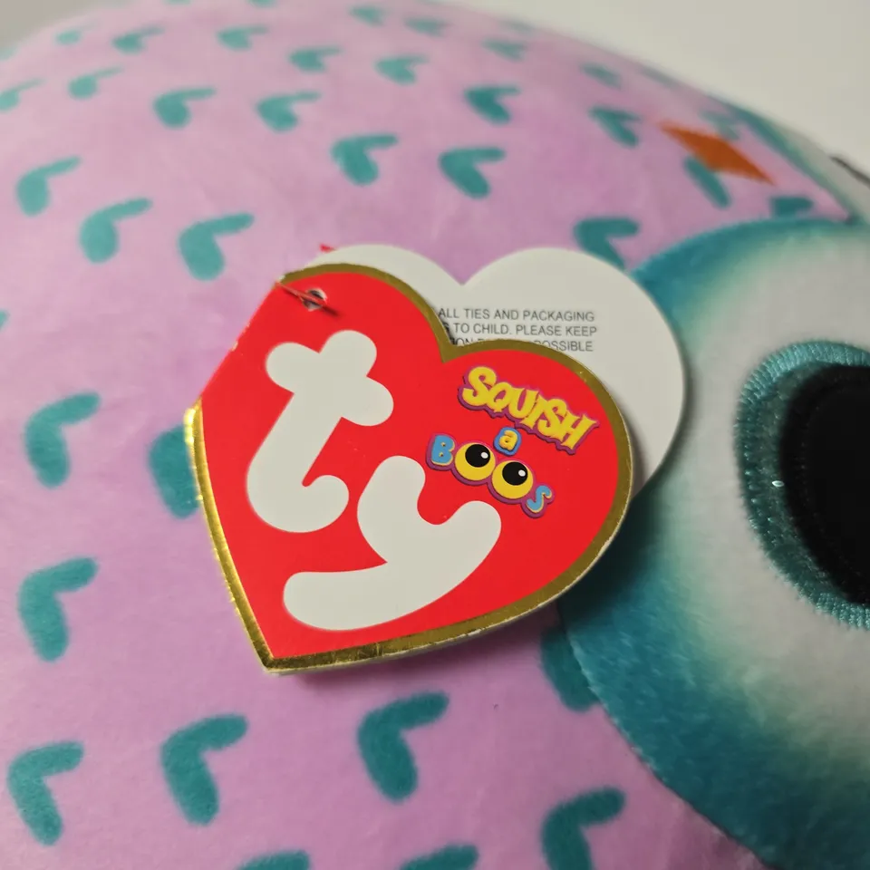TY BEANIE BOOS PINK OWL PLUSH – HEART TAG