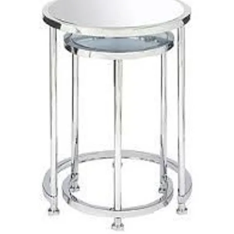 BOXED ARUBA NEST OF LAMP TABLES - CHROME