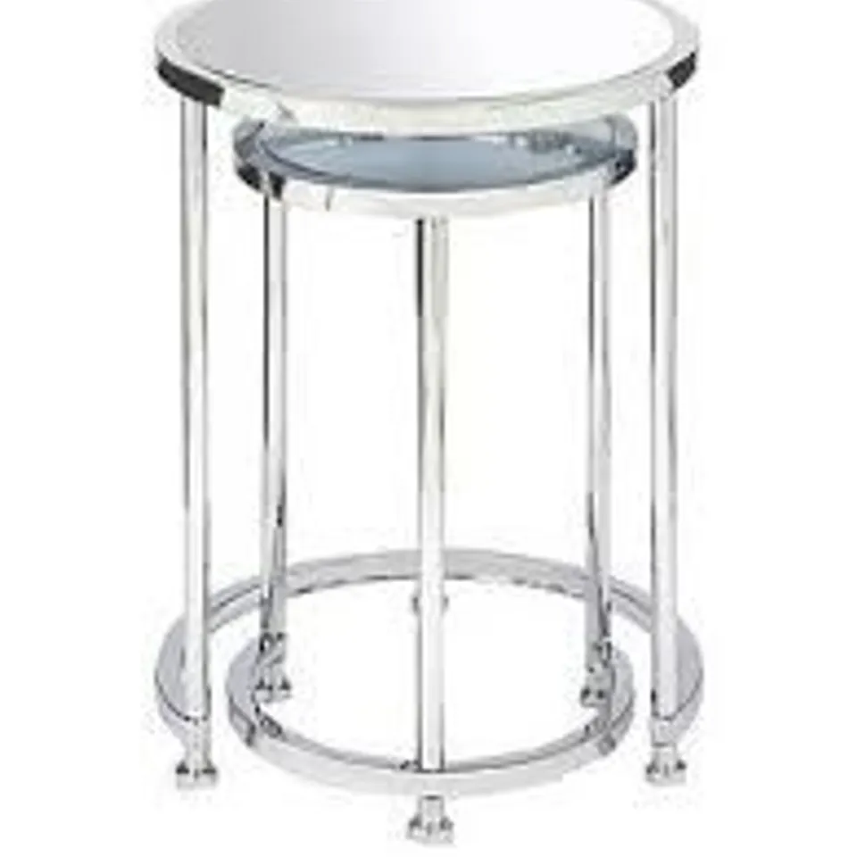 BOXED ARUBA NEST OF LAMP TABLES - CHROME RRP £129