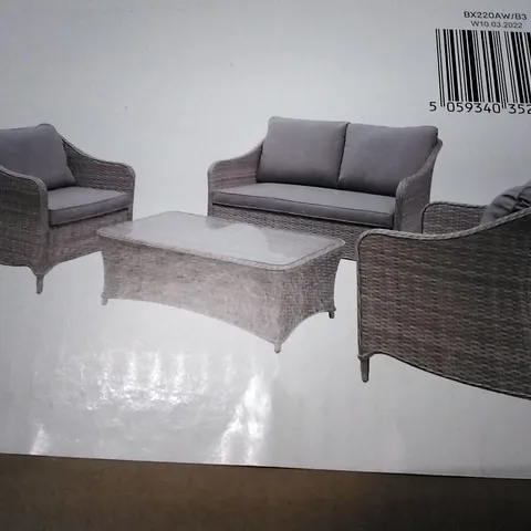BOXED HAMILTON WICKER COFFEE SET (ONLY 1 OF 2 BOXES) INCOMPLETE