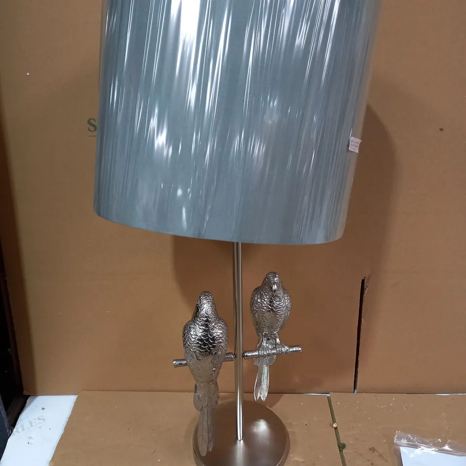 ALISON CORK DOUBLE PARROT DETAIL TABLE LAMP
