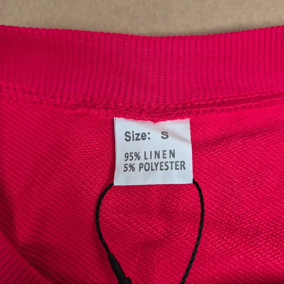 ALO YOGA WOMEN'S RED LONG-SLEEVE TOP – SIZE S – LINEN/POLYESTER