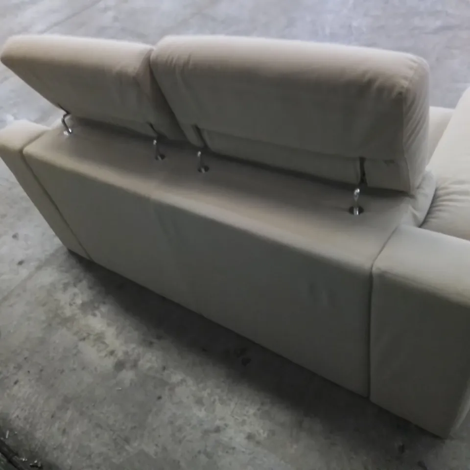 QUALITY DESIGNER UPHOLSTERED SOFT FABRIC 2 SEATER SOFA WITH ADJUSTABLE HEAD RESTS 