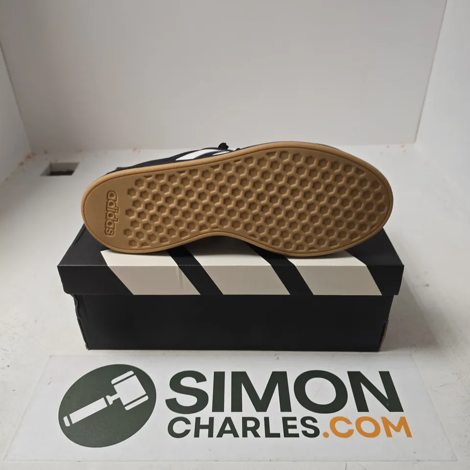 BOXED PAIR OF ADIDAS GRAND COURT BASE 00S TRAINERS IN BLACK - UK 9